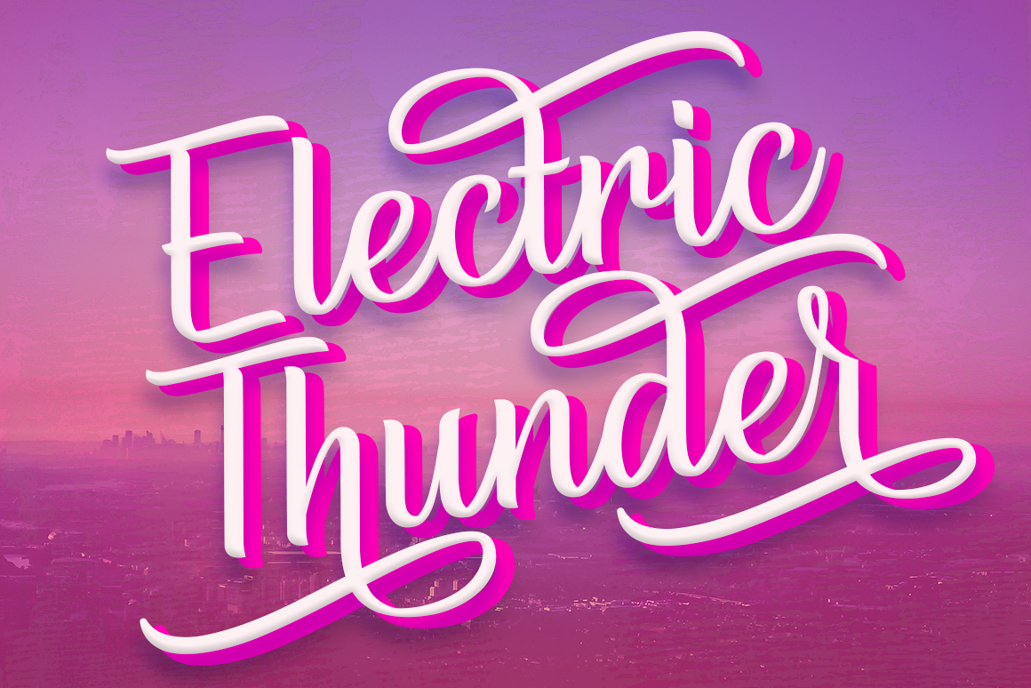 Electric Thunder: A Fluid Script Font for Editorial Design
